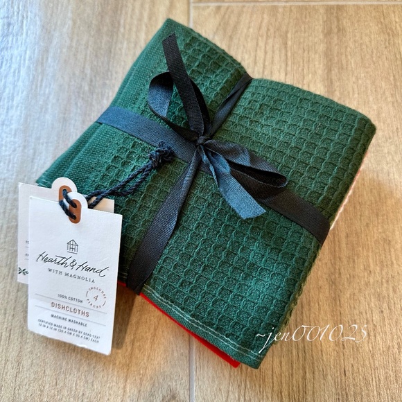 Hearth & Hand Magnolia 4pk Waffled Cotton Christmas Dishcloth Set - Picture 10 of 10